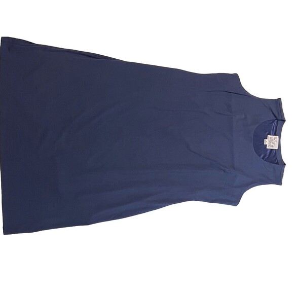 Vintage Vollbracht Dress Large Navy Slinky Sheath Sleeveless Workwear Date Night - Picture 15 of 15